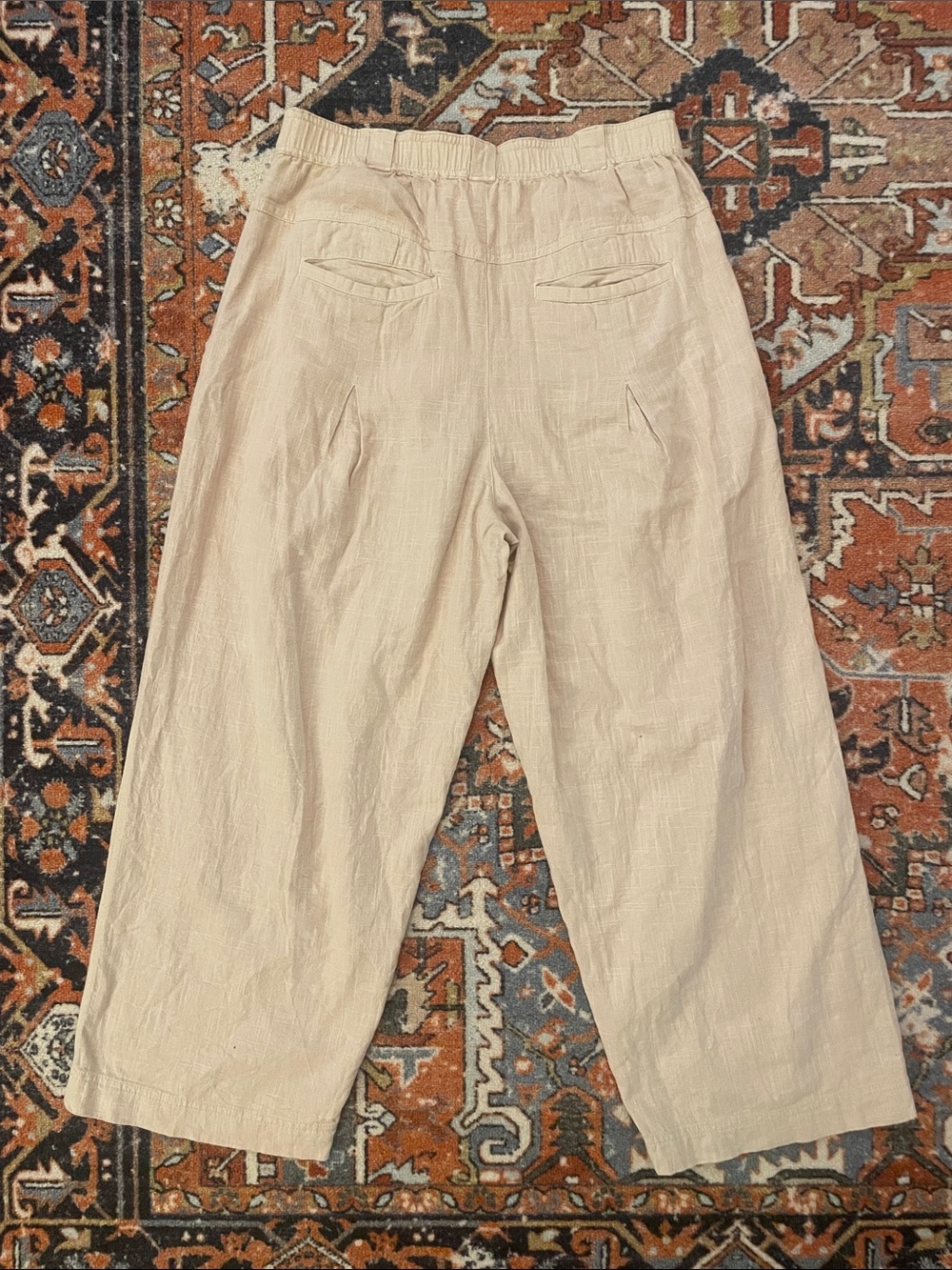 Free People Lotta Love Linen Trousers Tan | Women’s Size 8 - Picture 3 of 7